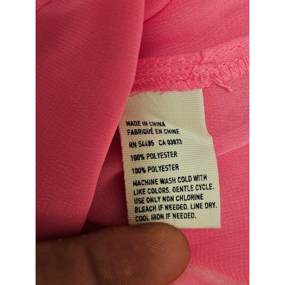 American Eagle Women's Pink Sheer Top Sz Large Pleated Back Fairy Preppy - Picture 4 of 8